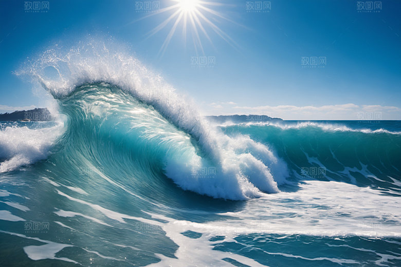 海浪大海自然摄影图