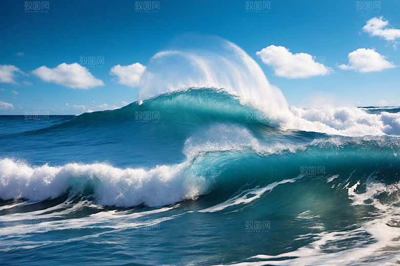 海浪波浪大海摄影图