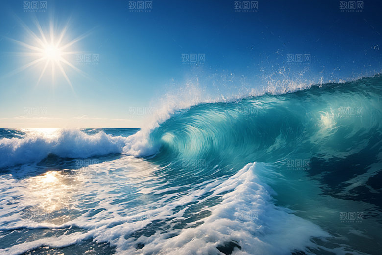 海浪海水浪花摄影图