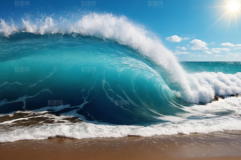 海浪自然大海摄影图
