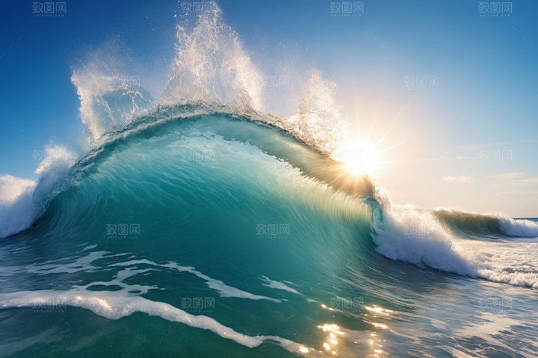 海浪波浪大海摄影图
