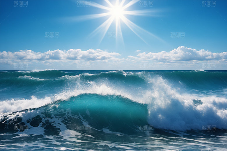 海浪高清波浪摄影图