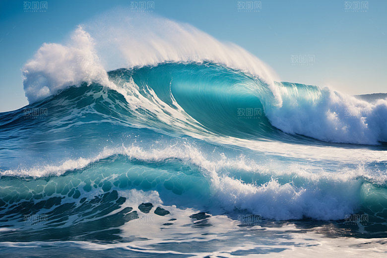 海浪清透自然摄影图
