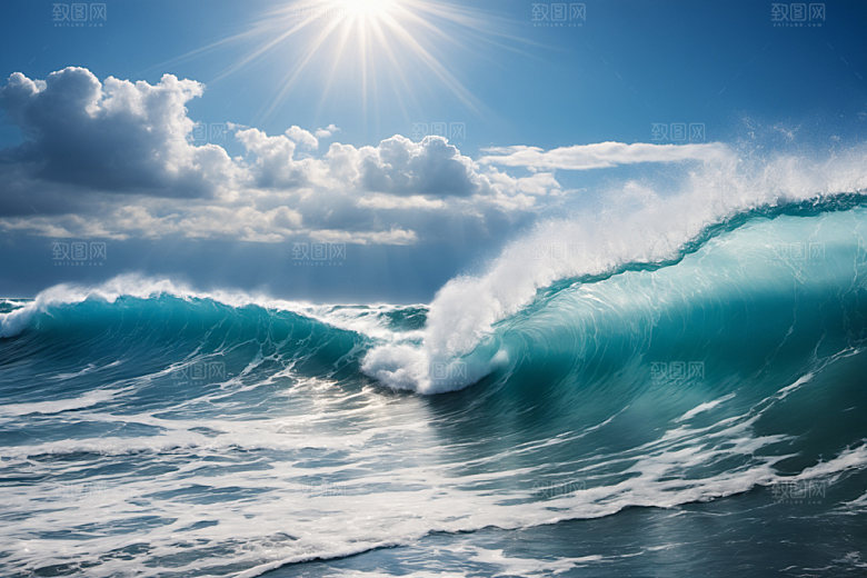 海浪浪花海水摄影图