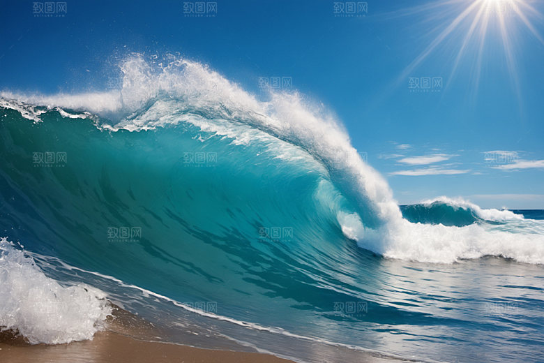 海浪浪花波浪摄影图