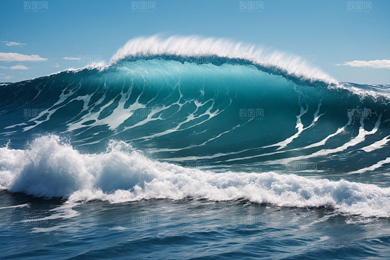 海浪波浪自然摄影图