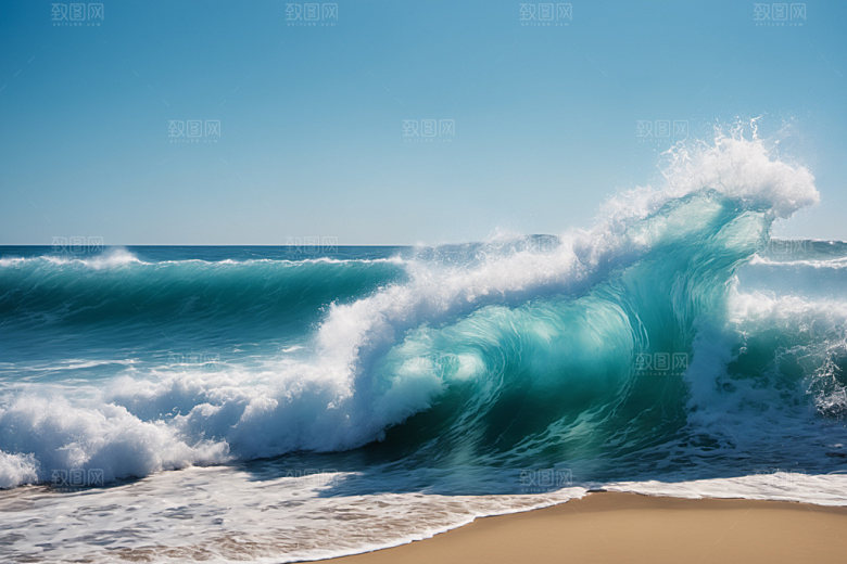 海浪高清波浪摄影图