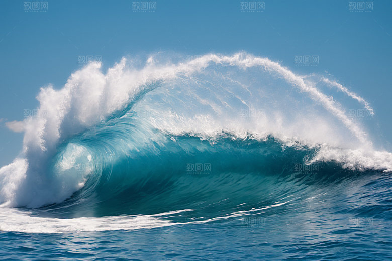 海浪蓝色高清摄影图