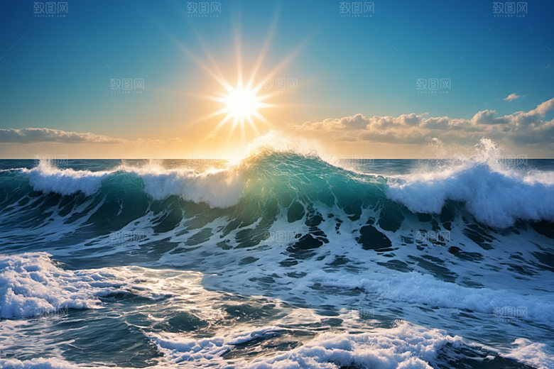 海浪波浪清透摄影图