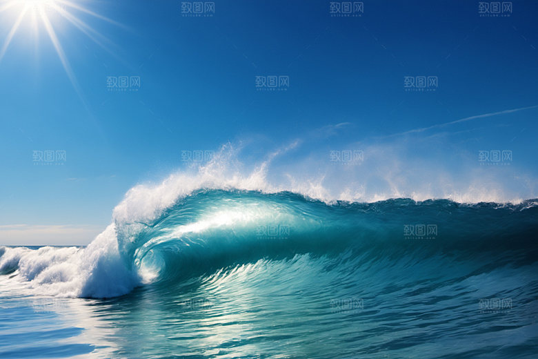 海浪浪花波浪摄影图