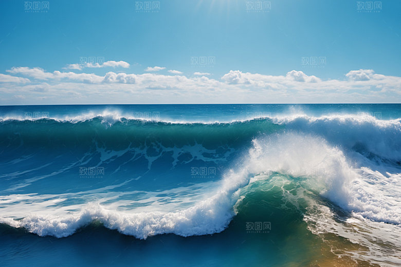 海浪海水自然摄影图