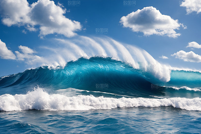 海浪自然清透摄影图
