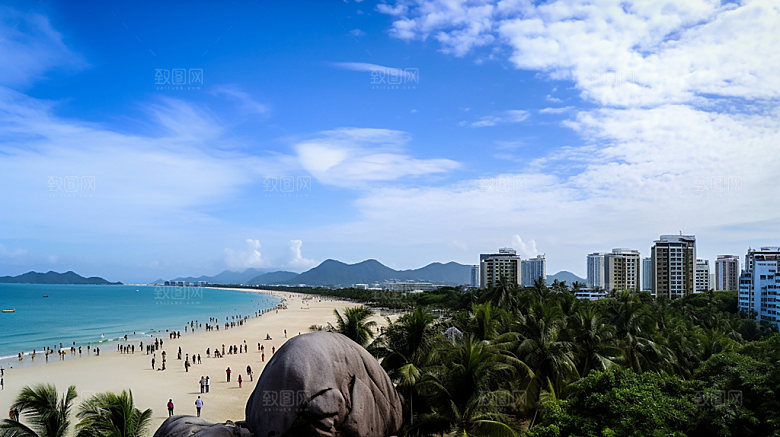 海南大海海边摄影图