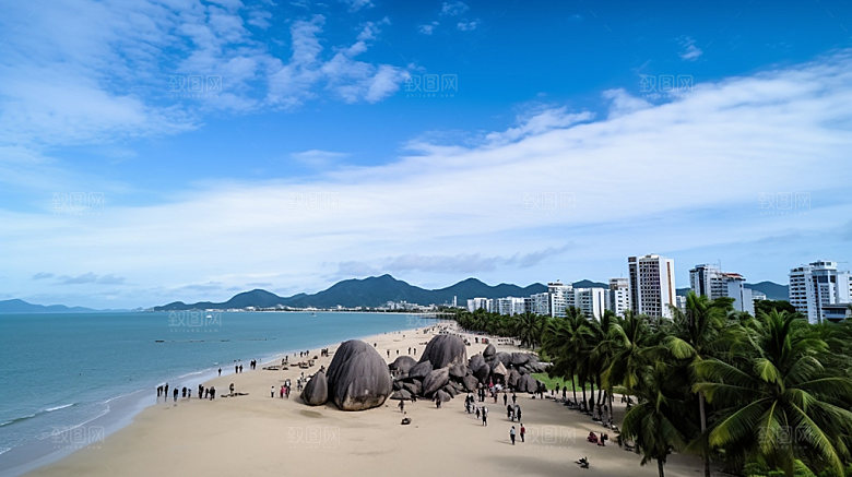 海南度假海边摄影图