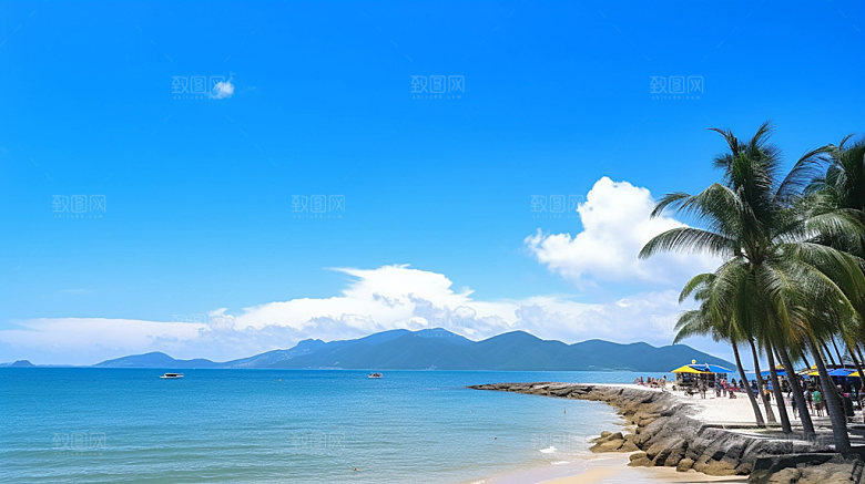 海南度假大海摄影图