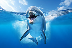 海豚生态环保摄影图