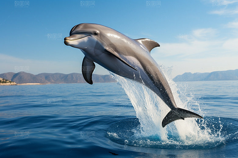 海豚自然海洋生物摄影图