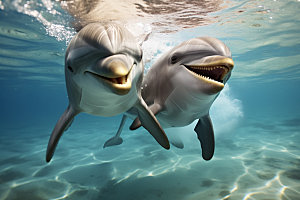 海豚环保大海摄影图