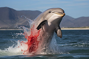 海豚自然环保摄影图