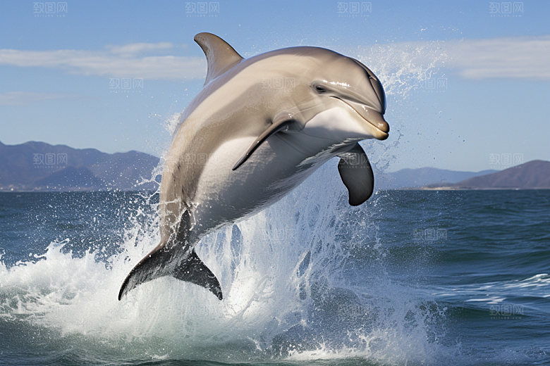 海豚环保海洋生物摄影图