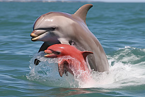 海豚大海自然摄影图