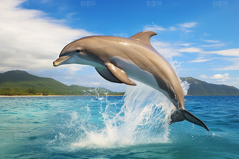 海豚环保自然摄影图