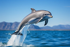 海豚保护动物海洋生物摄影图