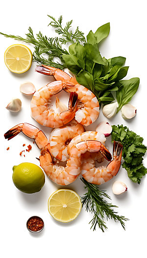 海鲜拼盘高清美食摄影图