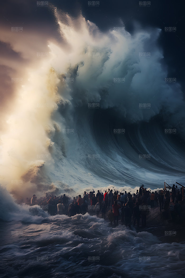 海啸高清洪水摄影图