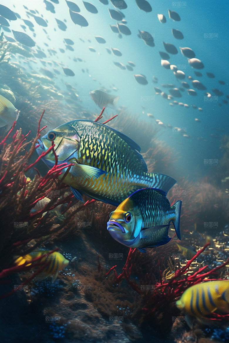 海洋生物游泳自然素材