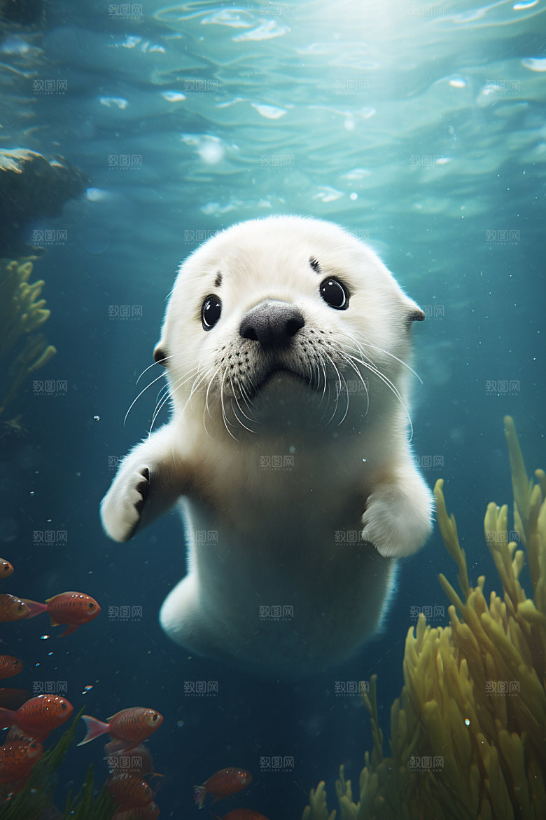 海洋生物海底世界游泳素材