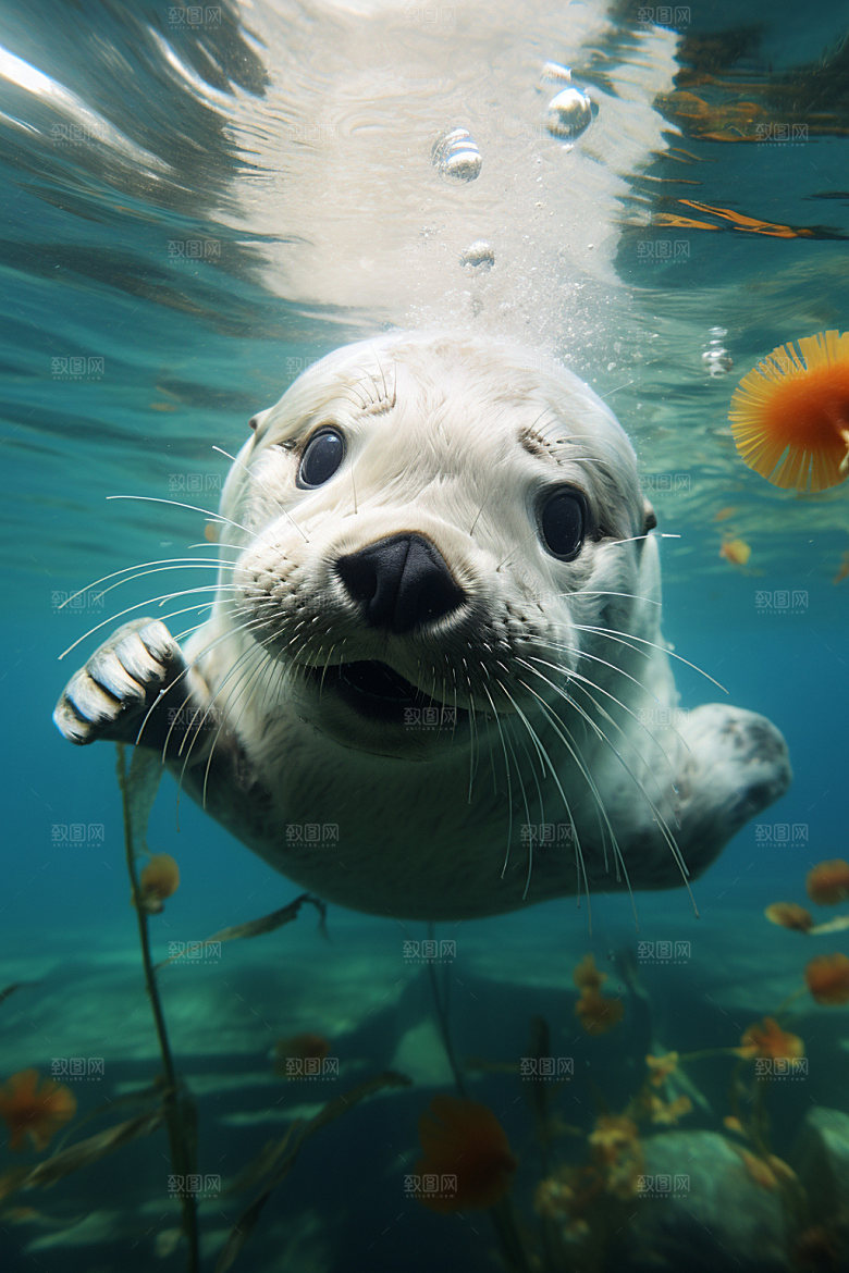 海洋生物环保游泳素材