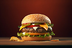 汉堡餐饮创意摄影图
