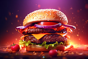 汉堡美食创意摄影图