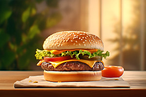汉堡创意食品摄影图