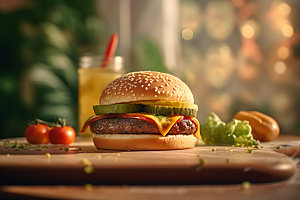 汉堡美食高清摄影图