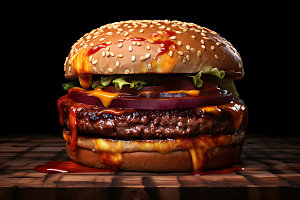 汉堡餐饮美食摄影图