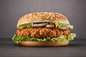 炸鸡汉堡西餐美食摄影图