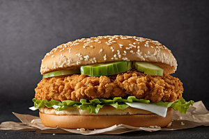 炸鸡汉堡快餐高清摄影图