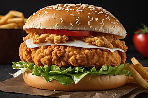 炸鸡汉堡西餐高清摄影图