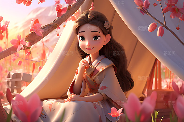 汉服露营中式3D模型