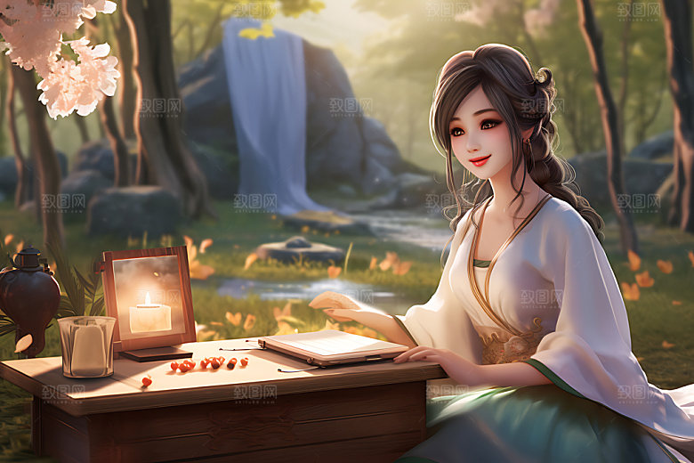 汉服露营3D野营模型