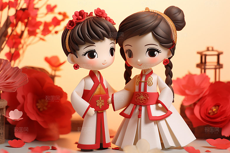 七夕汉服乞巧节3D模型