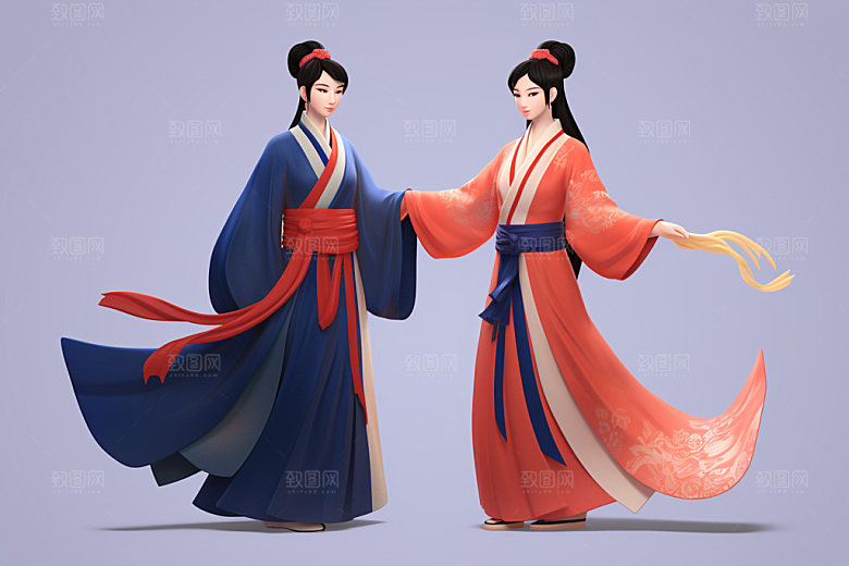 七夕汉服乞巧节爱情模型
