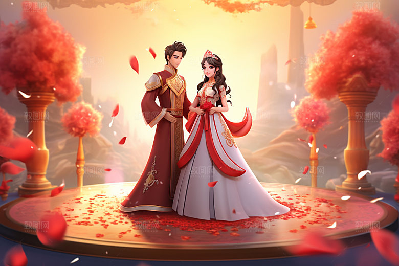 七夕汉服乞巧节传统模型