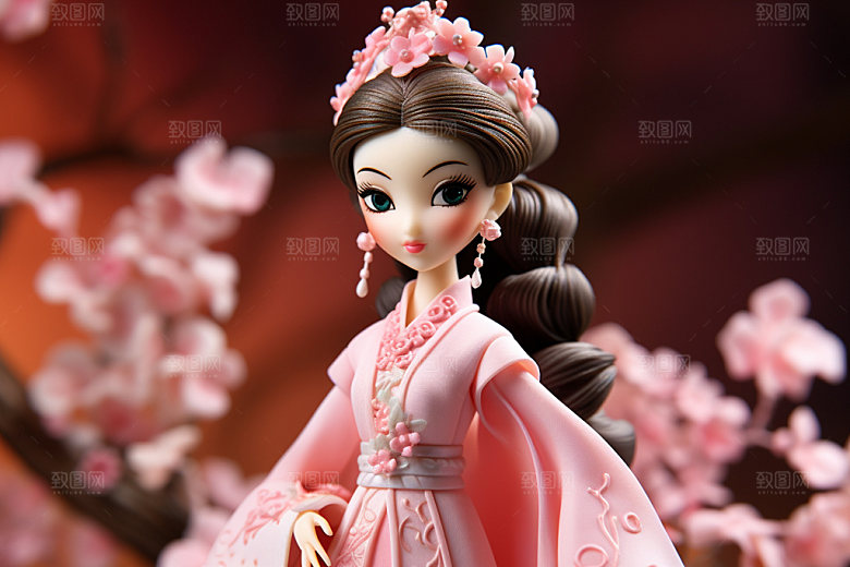 汉服赏花氛围高清模型