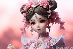 汉服赏花唯美3D模型