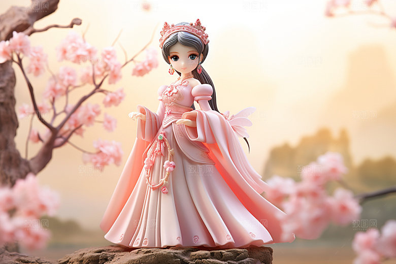 汉服赏花中式3D模型