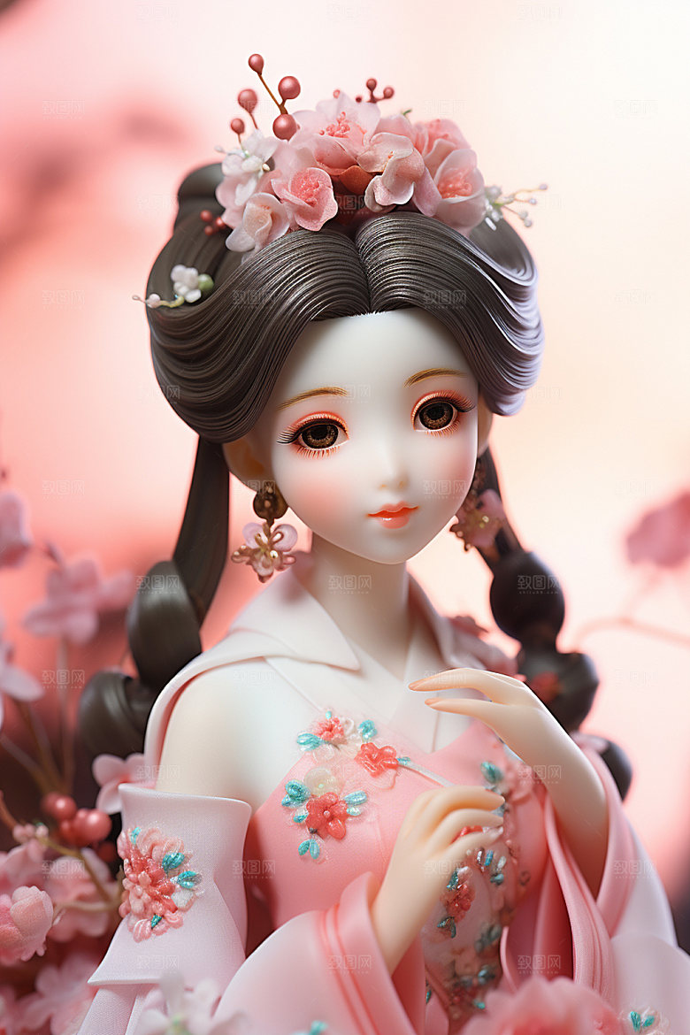汉服赏花唯美3D模型
