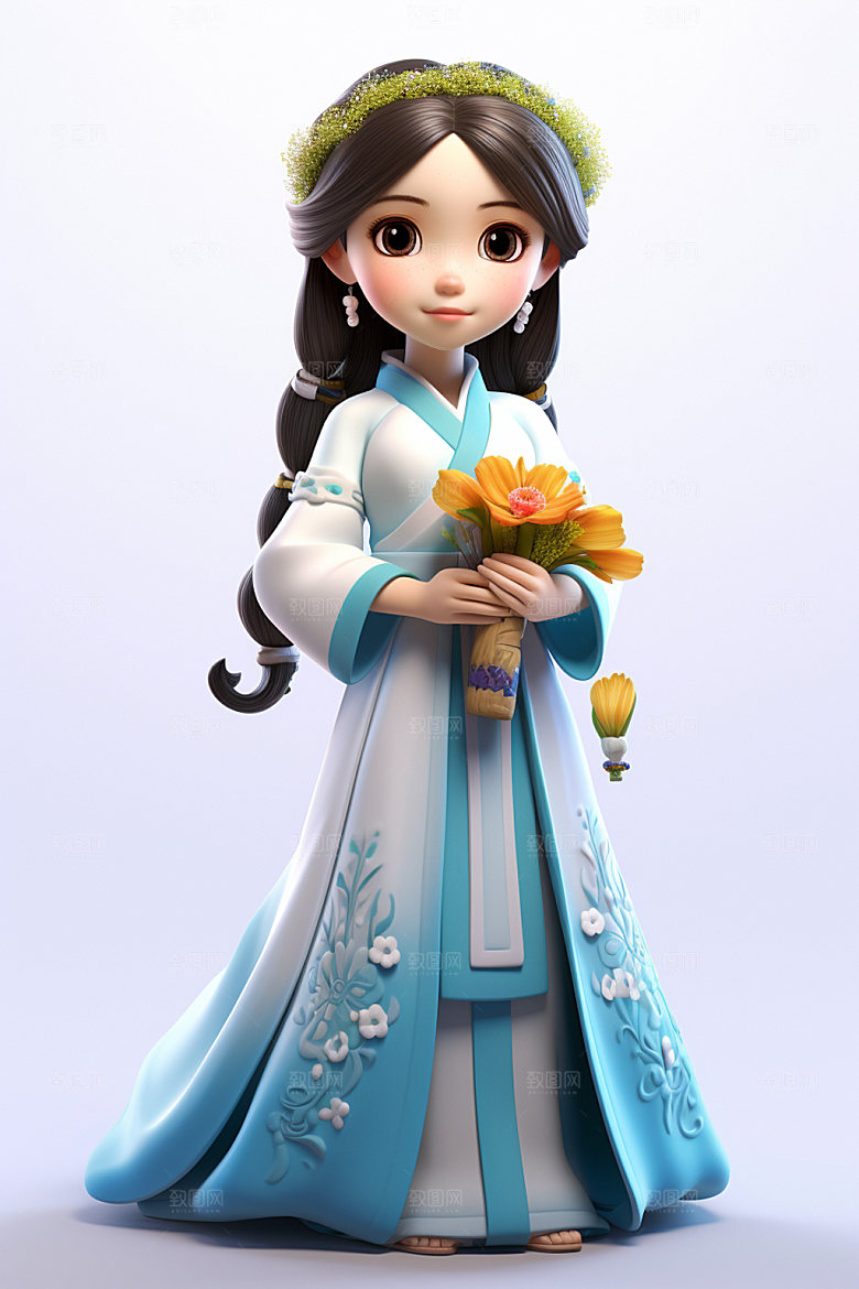 汉服赏花3D氛围模型